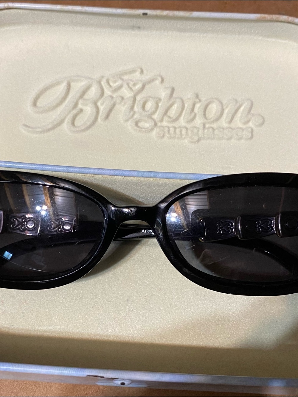 Vintage Brighton Black Oval Women's Sunglasses